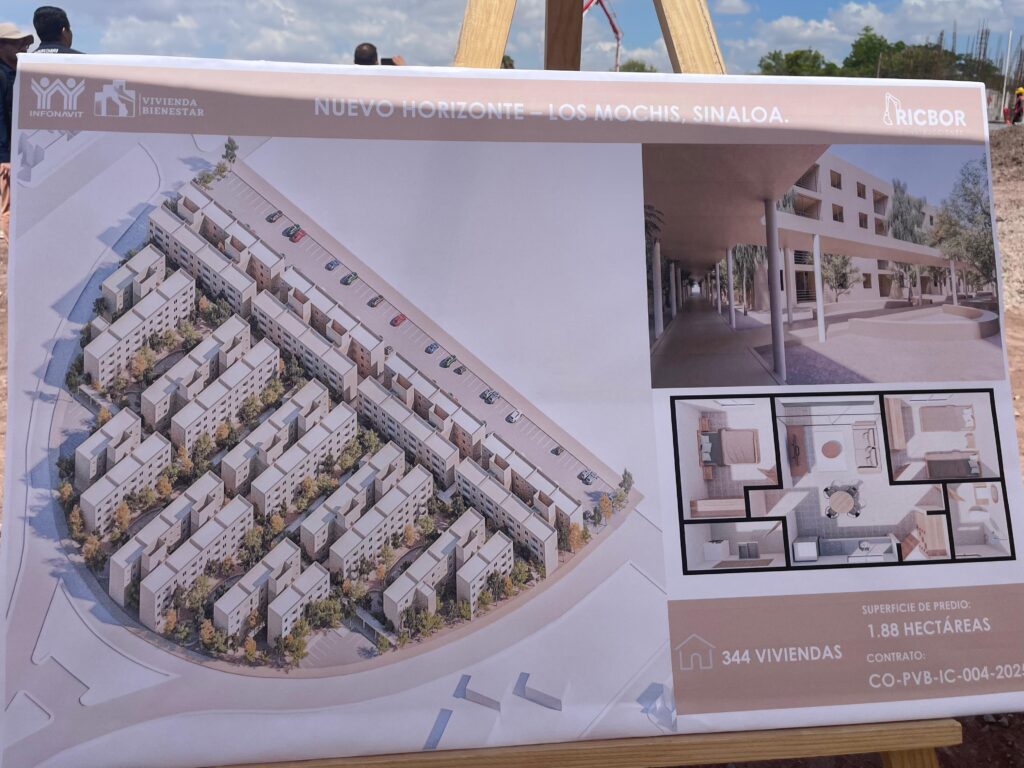 Así se ve el avance de la construcción de las acciones de Vivienda para el Bienestar en fraccionamiento Nuevo Horizonte en Los Mochis