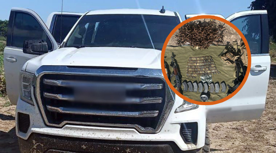 Camioneta y armas aseguradas en Eldorado