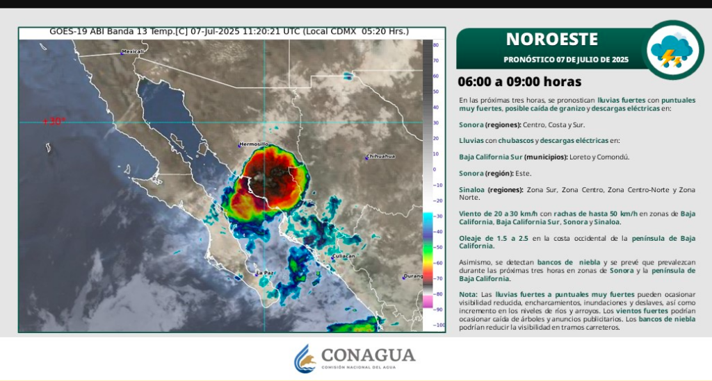 Pronóstico del clima SMN noroeste de México