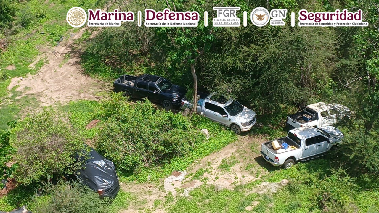 Contaron con apoyo aéreo así se ve el arsenal asegurado por federales en la zona serrana de Cosalá