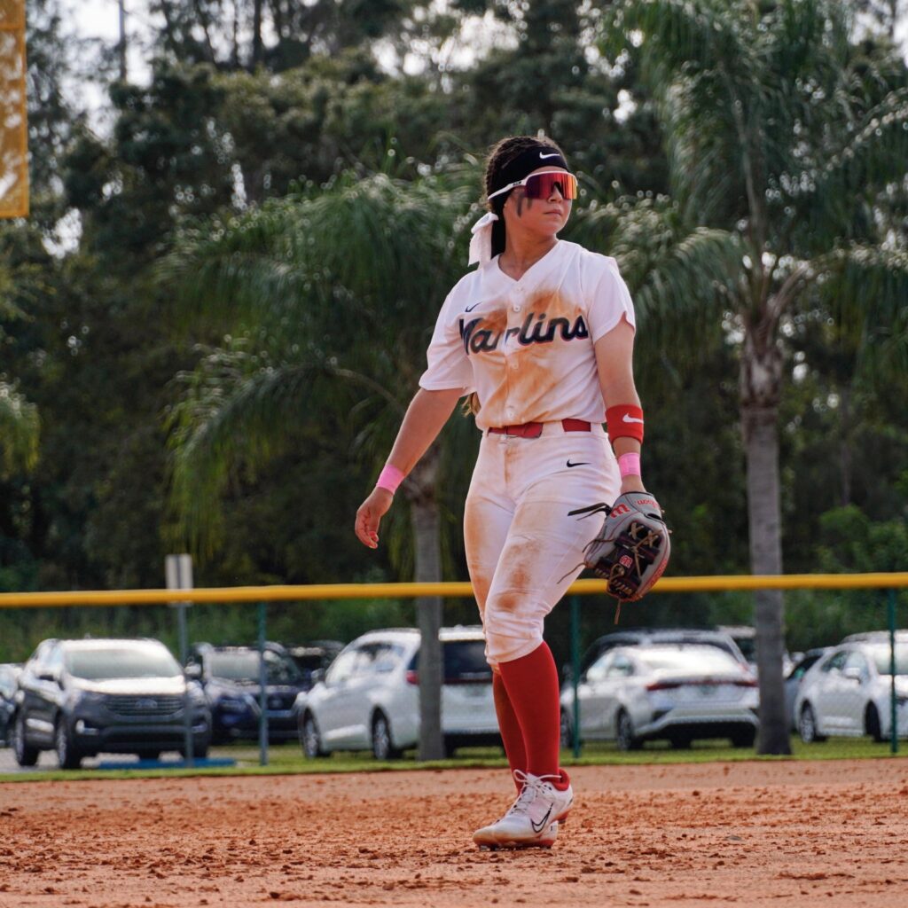Danna Viera en el campo de juego.