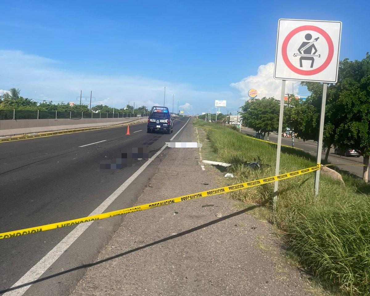 Zona acordonada en donde ocurrió el fatal accidente.