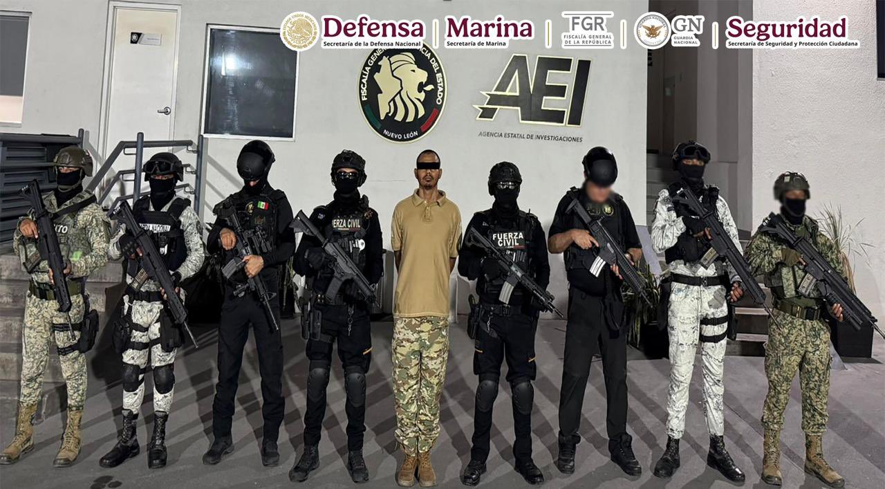 Harfuch reporta 9 detenidos en Nuevo León, entre ellos un hombre con orden de detención en EU