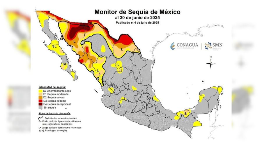 Niveles de sequía en Sinaloa.