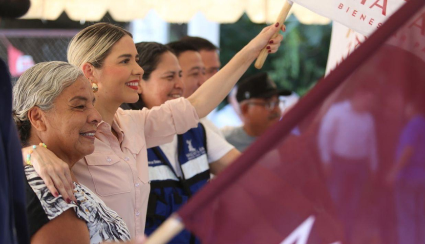 Estrella Palacios inicia banderazo a obra de pavimentación