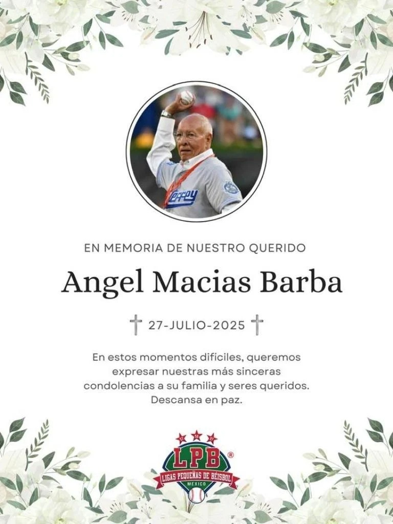 Las Ligas Pequeñas de Beisbol en México, dieron a conocer la muerte de Ángel Macías
