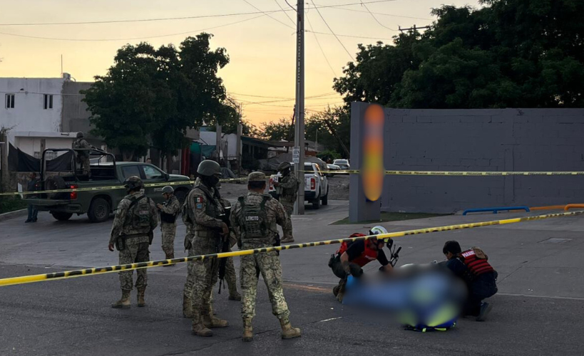 Militares resguardan la calle donde ocurrió el homicidio