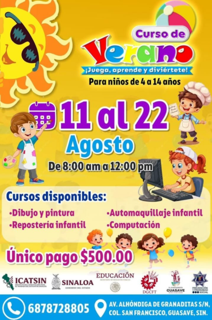 Icatsin Guasave lanza segunda etapa de Cursos de Verano