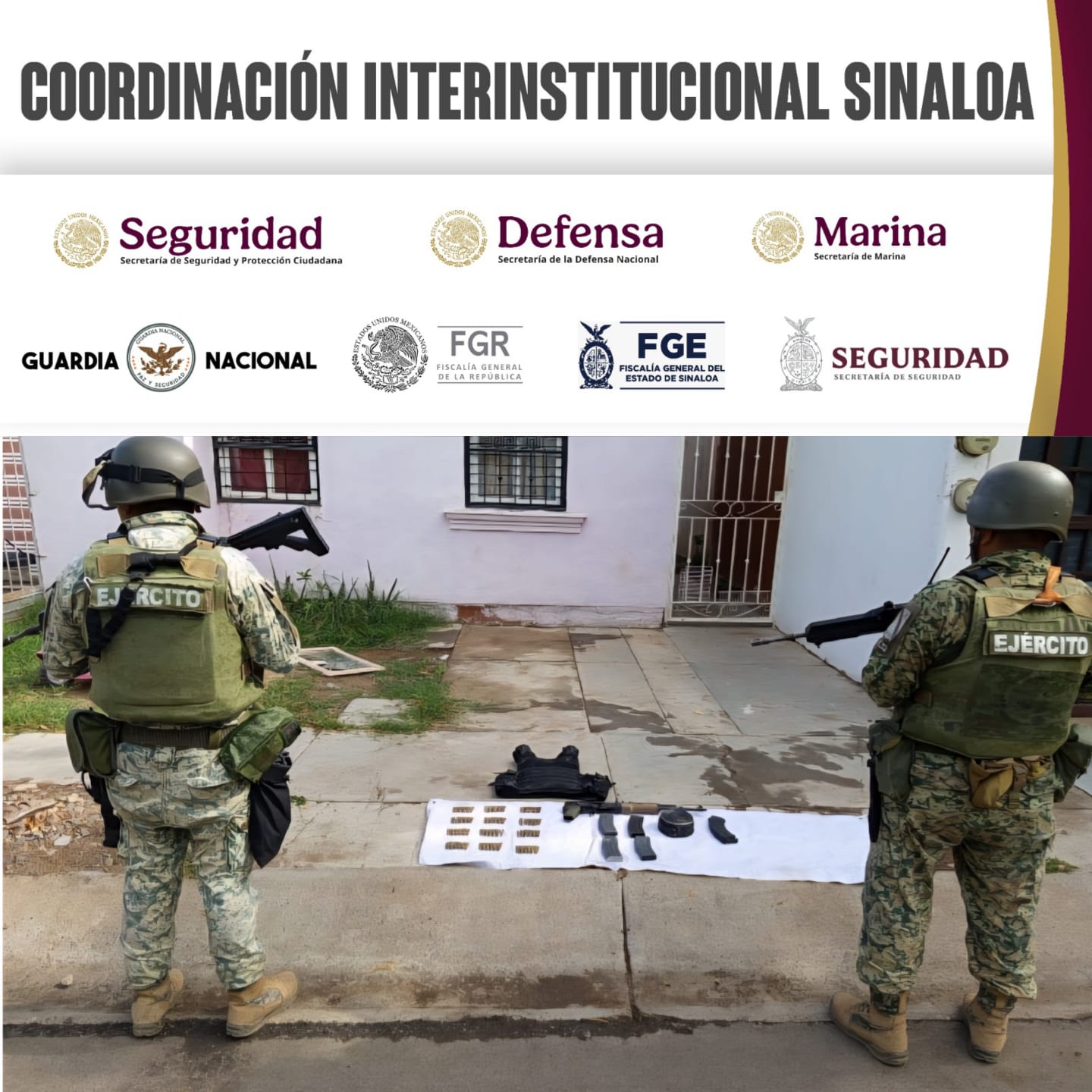 Un arma larga y municiones es lo asegurado en Barrancos, Culiacán