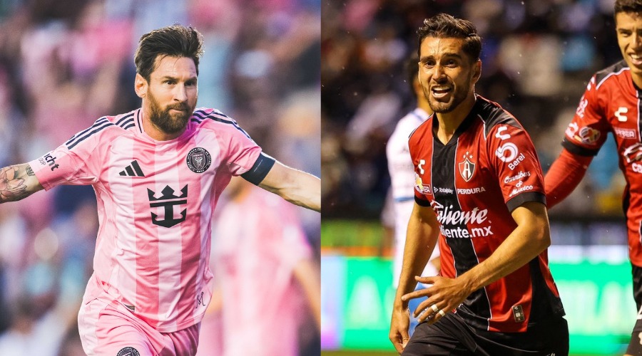 Lionel Messi y jugador del Atlas