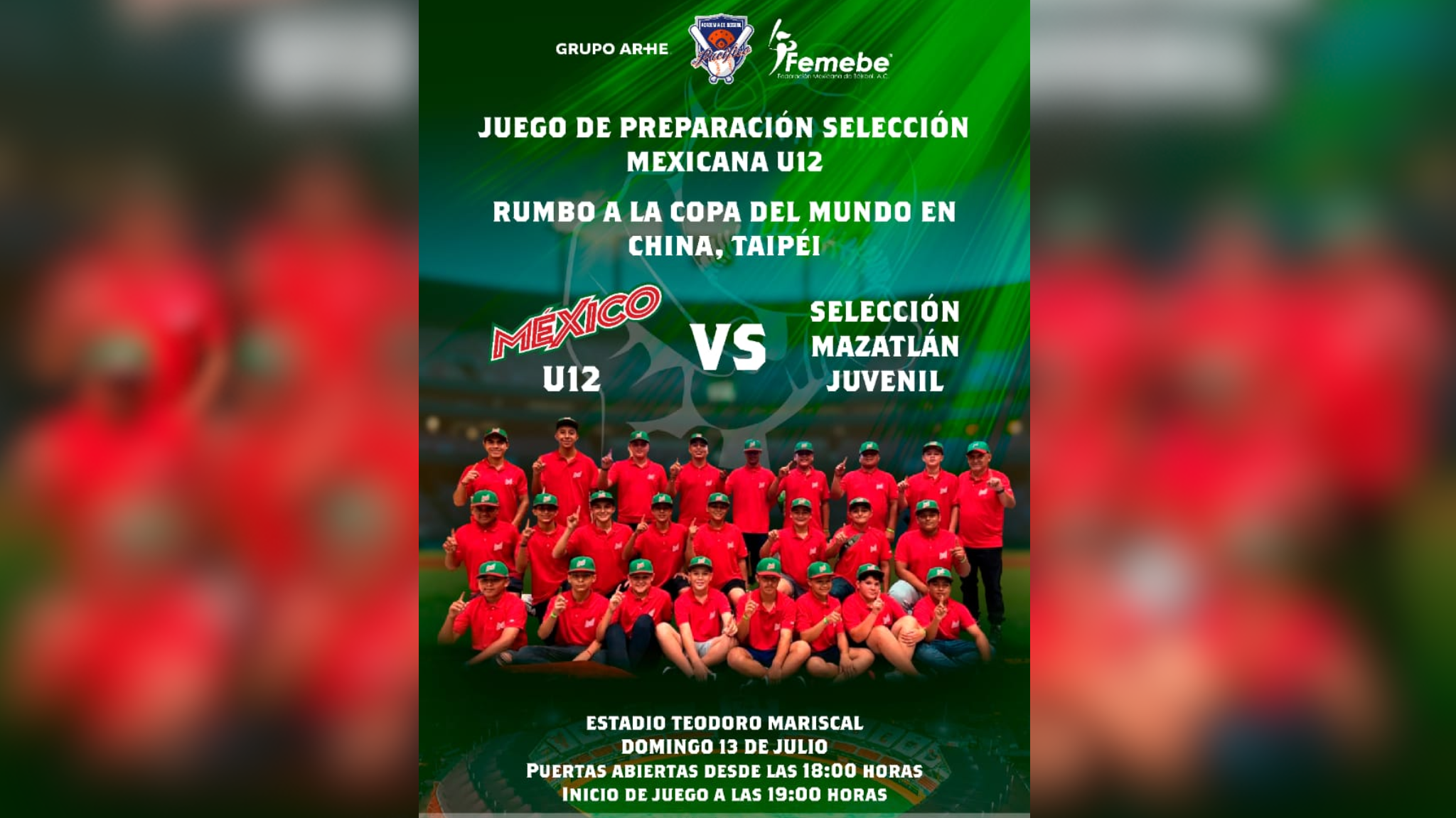 Juego amistoso entre Selección Mexicana de beisbol U12