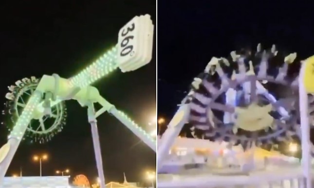 VIDEO: ¡De terror! Juego mecánico se desploma y deja 23 heridos en Arabia Saudita
