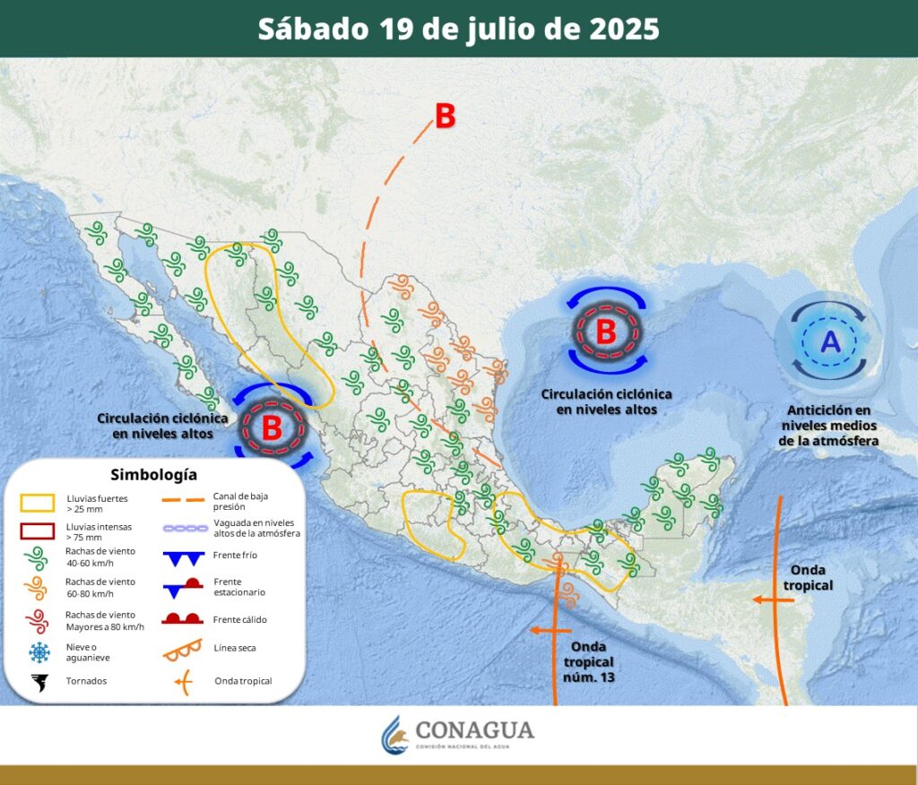 Lluvias fuertes con descargas eléctricas le esperan este sábado a Sinaloa