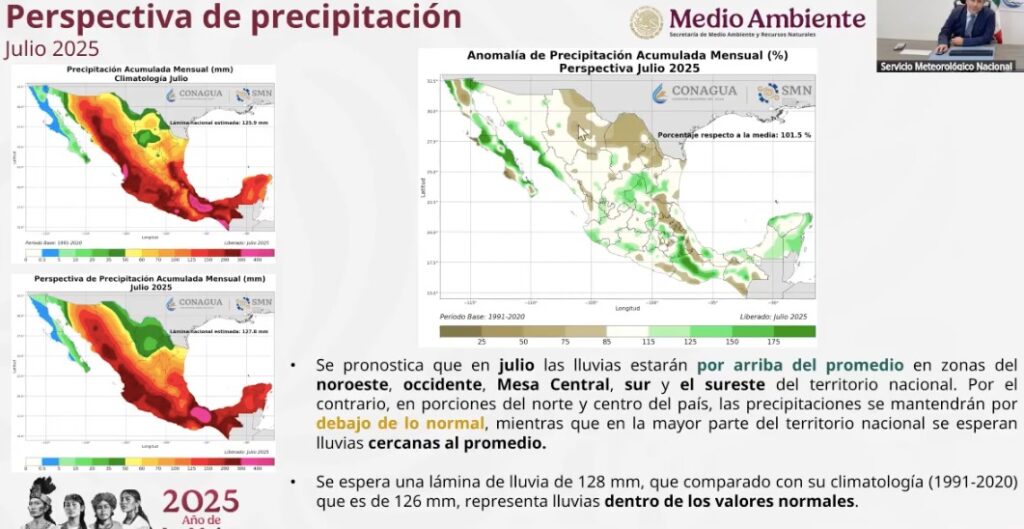 Así la perspectiva de lluvias para los meses de julio, agosto y septiembre