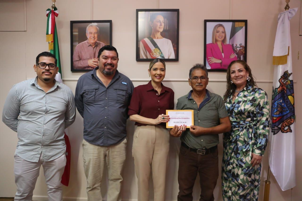 Pescadores de Mazatlán reciben 30 mil pesos para reforzar las labores de inspección y vigilancia