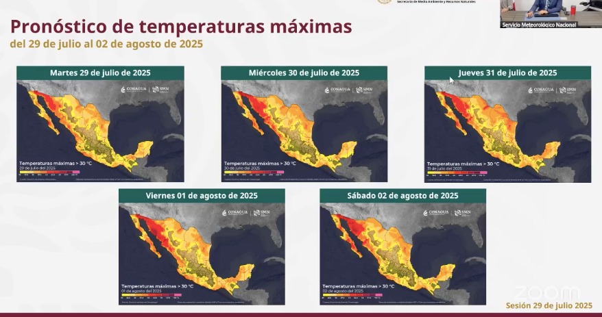 Reporte de temperaturas máximas del 21 al 27 de julio, Sinaloa entre los estados más calurosos de México. SMN