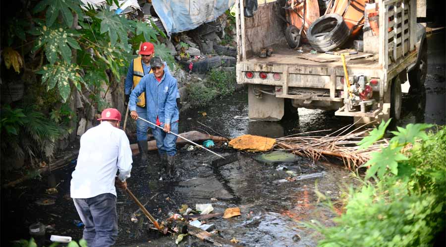 Trabajos de limpieza y saneamiento en Mazatlán