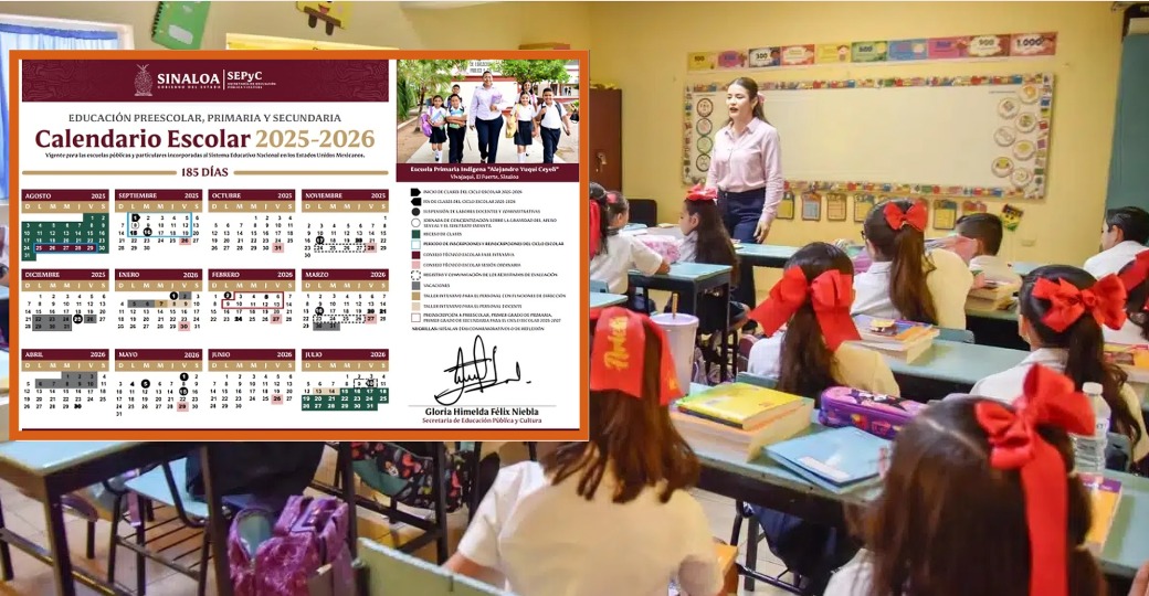 Sepyc publica el calendario escolar 2025-2026 para Sinaloa