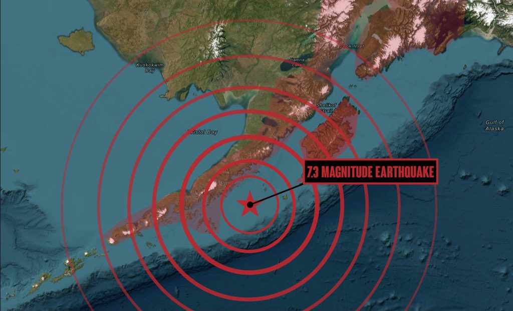 Sismo de magnitud 7.3 se registra en Alaska; autoridades activan alerta de tsunami