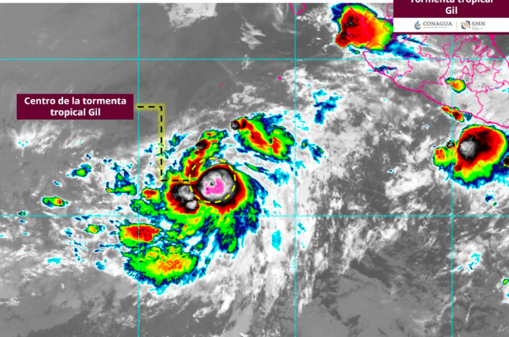 Tormenta tropical Gil en el océano Pacífico