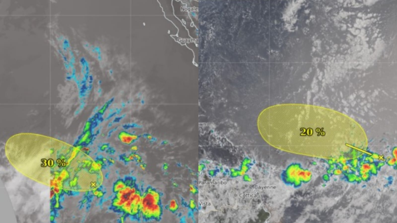 Zonas de inestabilidad en el Pacifico y el Atlántico