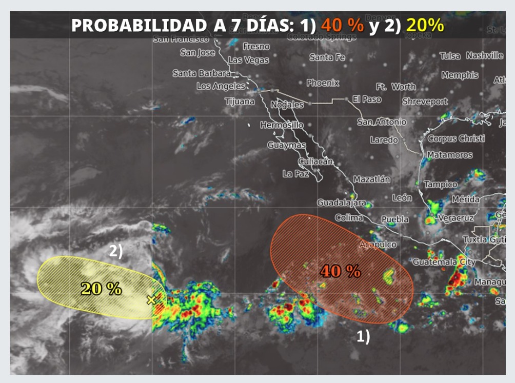 Zona de baja presión en el pacifico