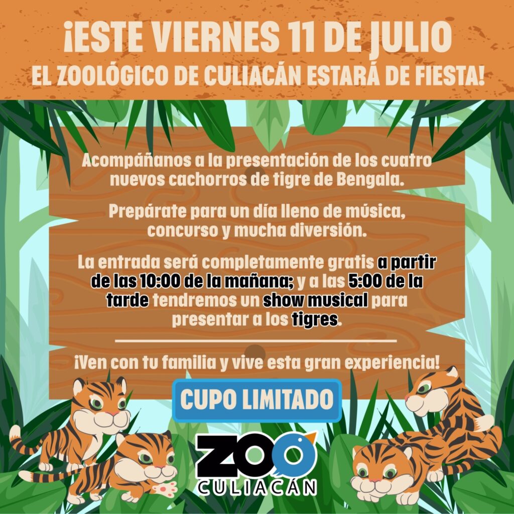 Zoológico de Culiacán vivirá una jornada especial al presentar oficialmente a sus nuevos habitantes
