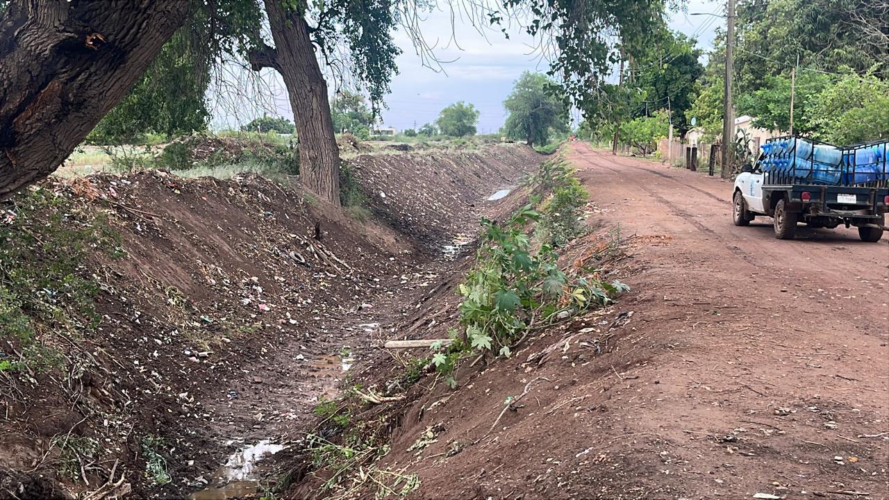 limpieza de drenes y canales en Ahome