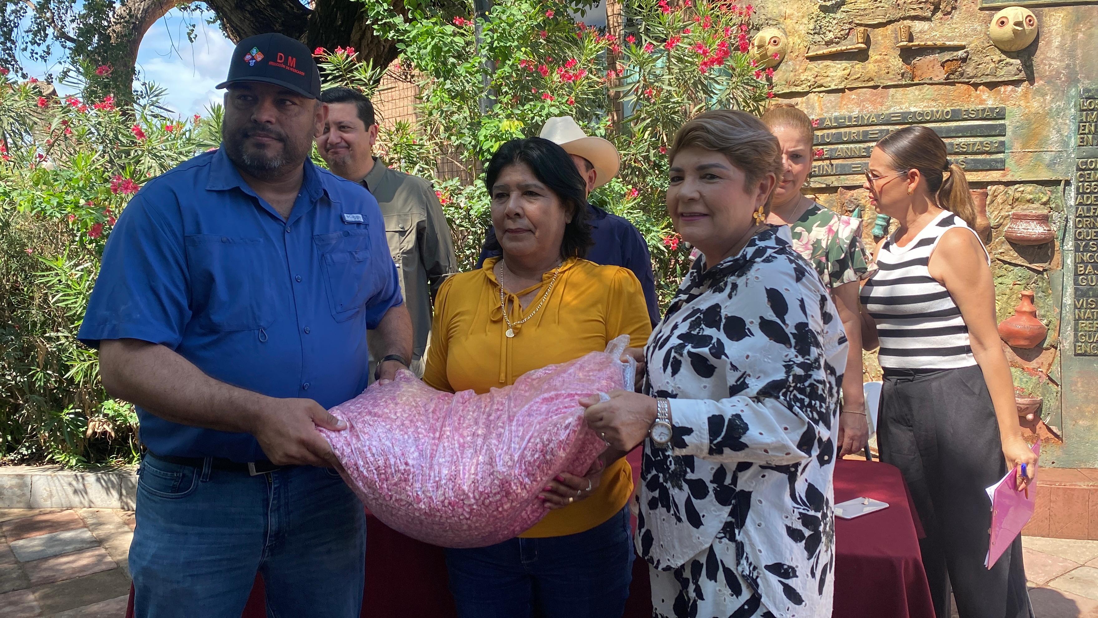 Entrega de semillas a teporaleros