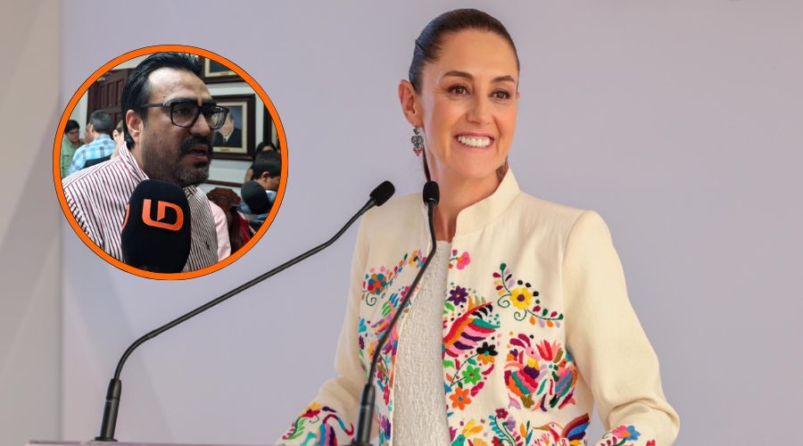 Claudia Sheinbaum (fondo), Juan de Dios Gámez (ciculo)