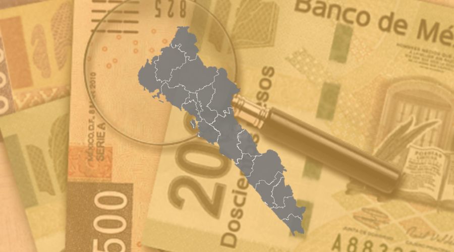 estado de Sinaloa y billetes de fondo