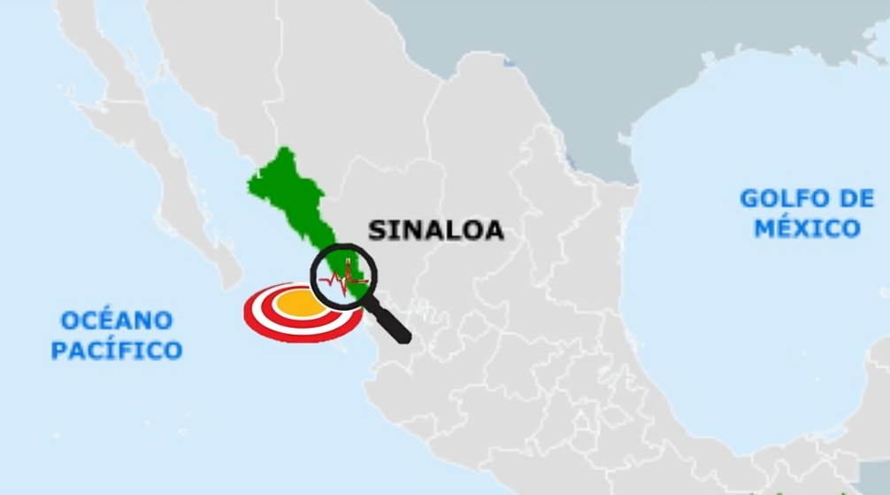 Mapa de México con Sinaloa resaltado