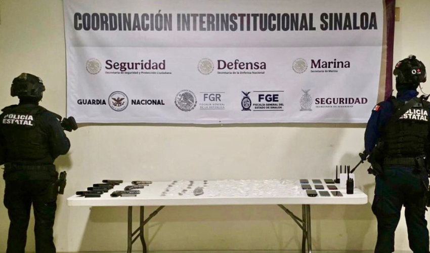 Autoridades de la Policía Estatal Preventiva asegura armas, celulares, droga y módems en el Centro Penitenciario de Aguaruto