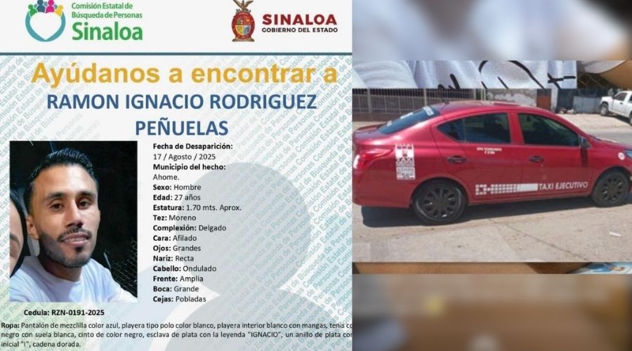 Buscan a Ramón Ignacio Rodríguez Peñuelas en Ahome