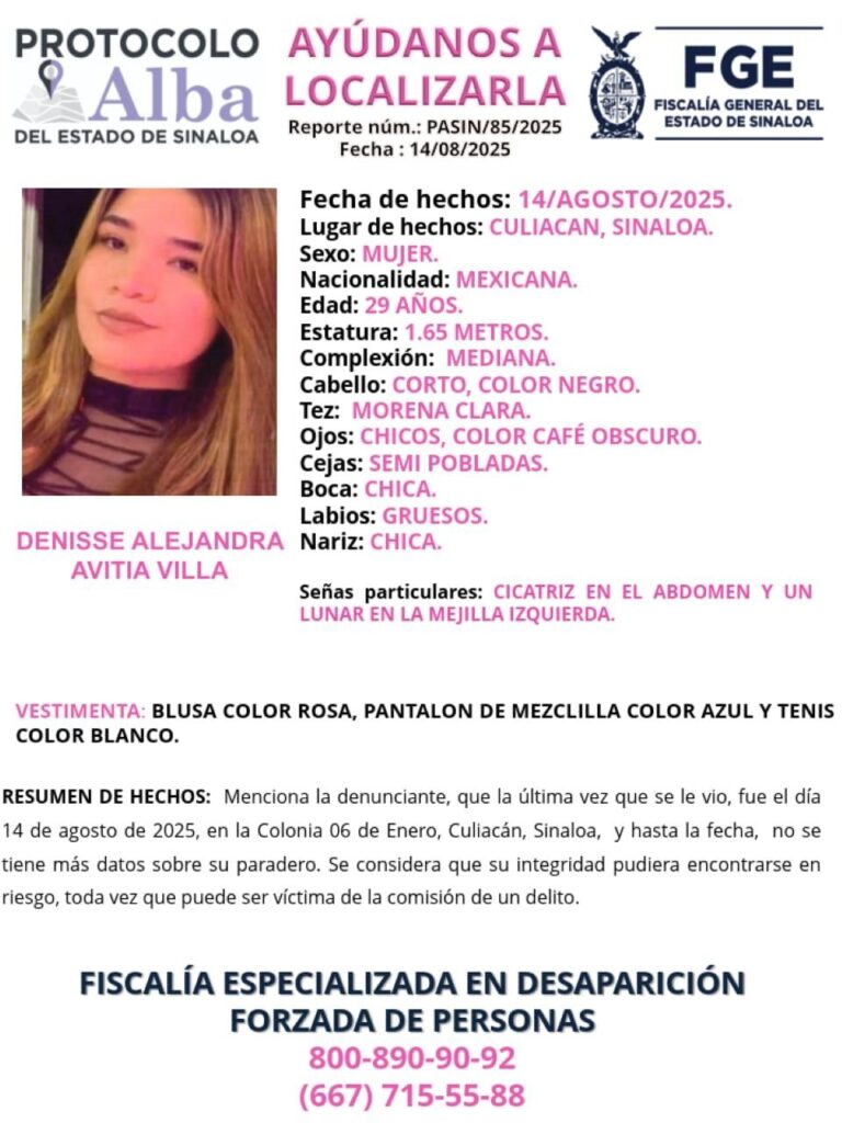 Buscan a joven desaparecida en Culiacán