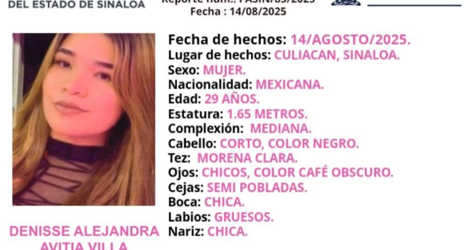 Buscan a joven desaparecida en Culiacán