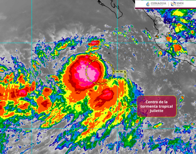 Tormenta tropical Juliette en el Pacífico. I