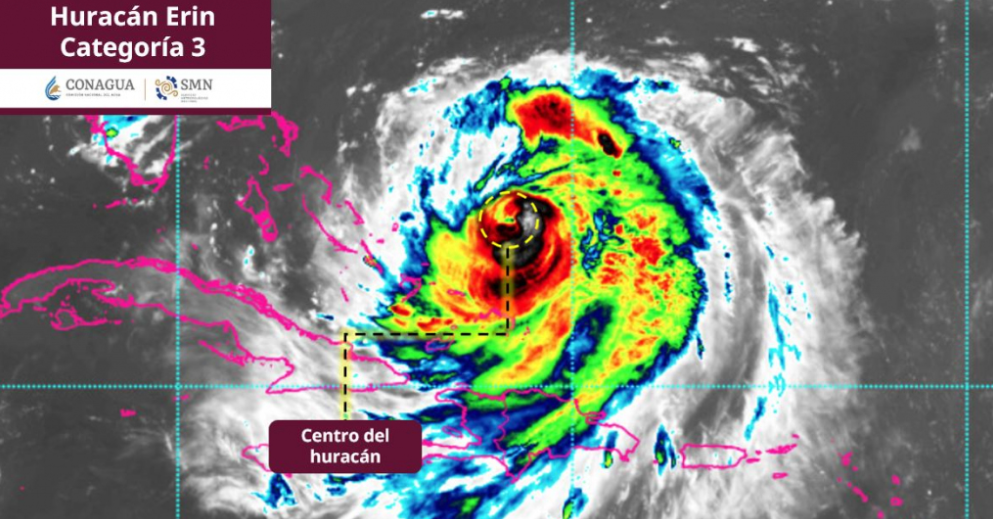 Erin se intensifica en el Atlántico, sin riesgo para costas nacionales
