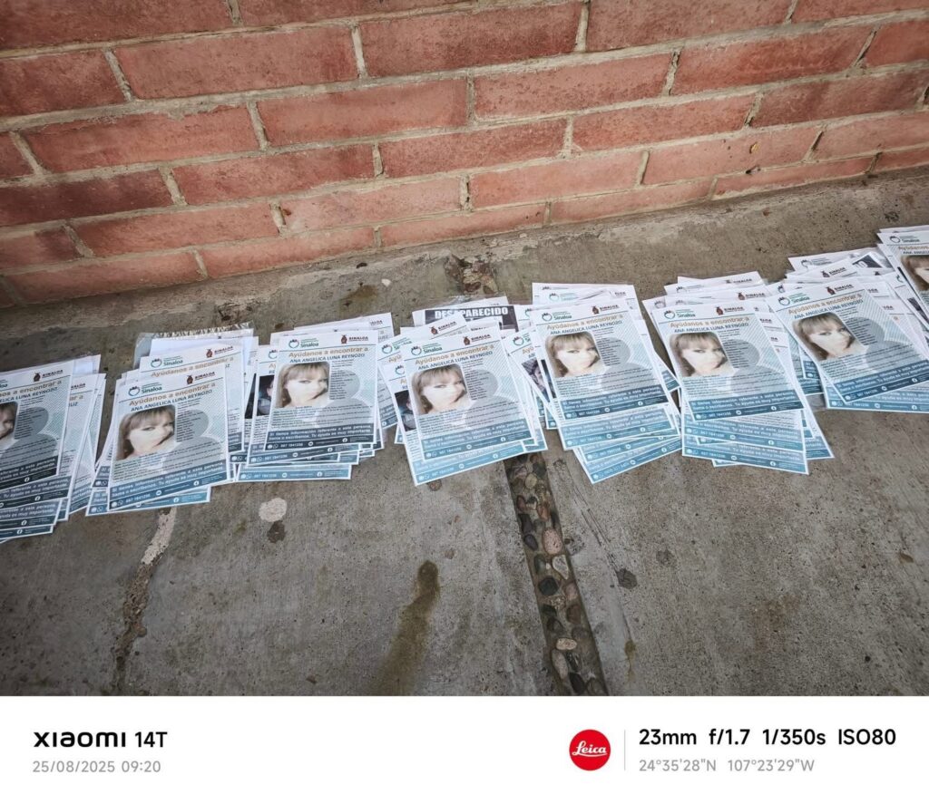 Colectivo Sabuesos Guerreras realiza pega masiva de rostros de desaparecidos en Costa Rica, Culiacán