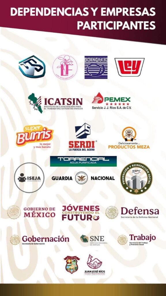 Dependencias y empresas participantes en la Feria del Empleo.