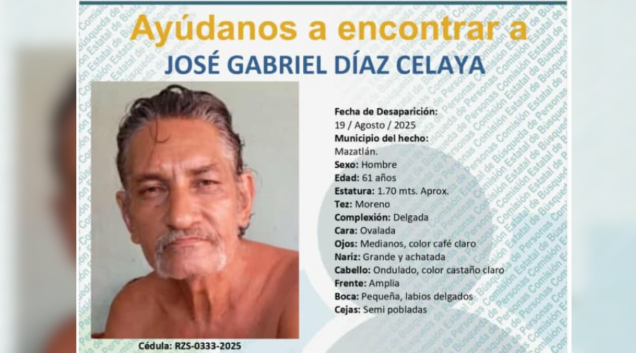 Don José Gabriel tiene 12 días desaparecido y familiares y amigos solicitan apoyo para localizarlo
