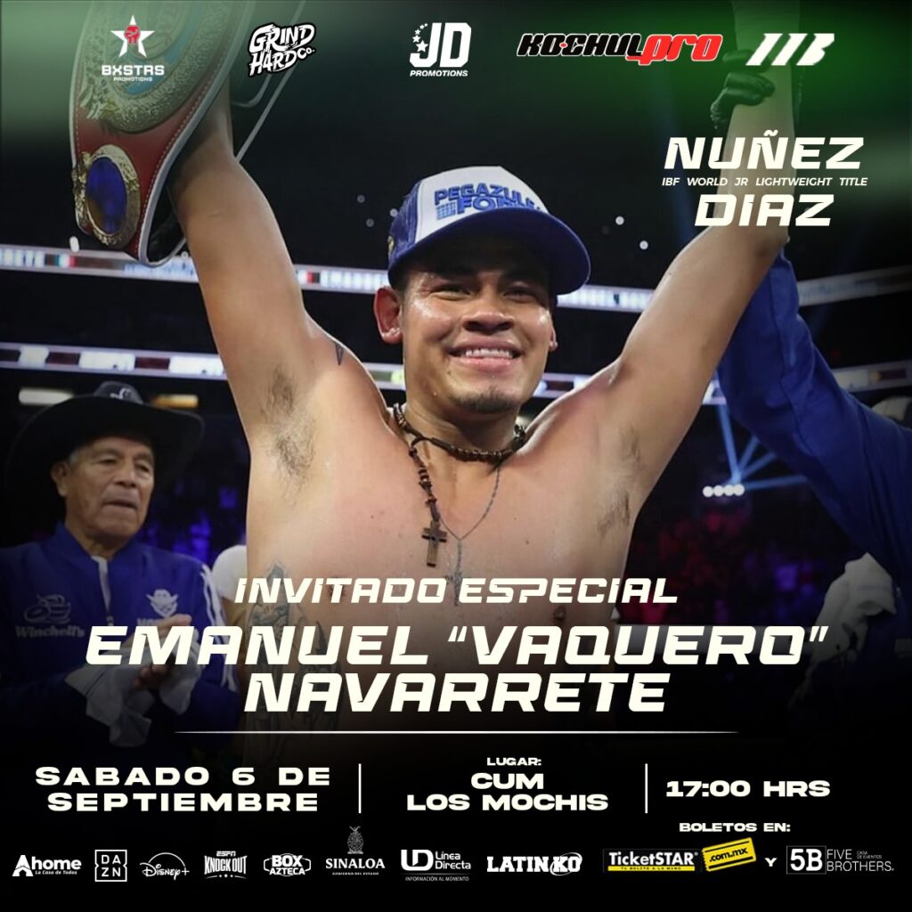 El campeón mundial Superpluma de la OMB, Emmanuel Vaquero Navarrete, observará de cerca al Sugar en Los Mochis