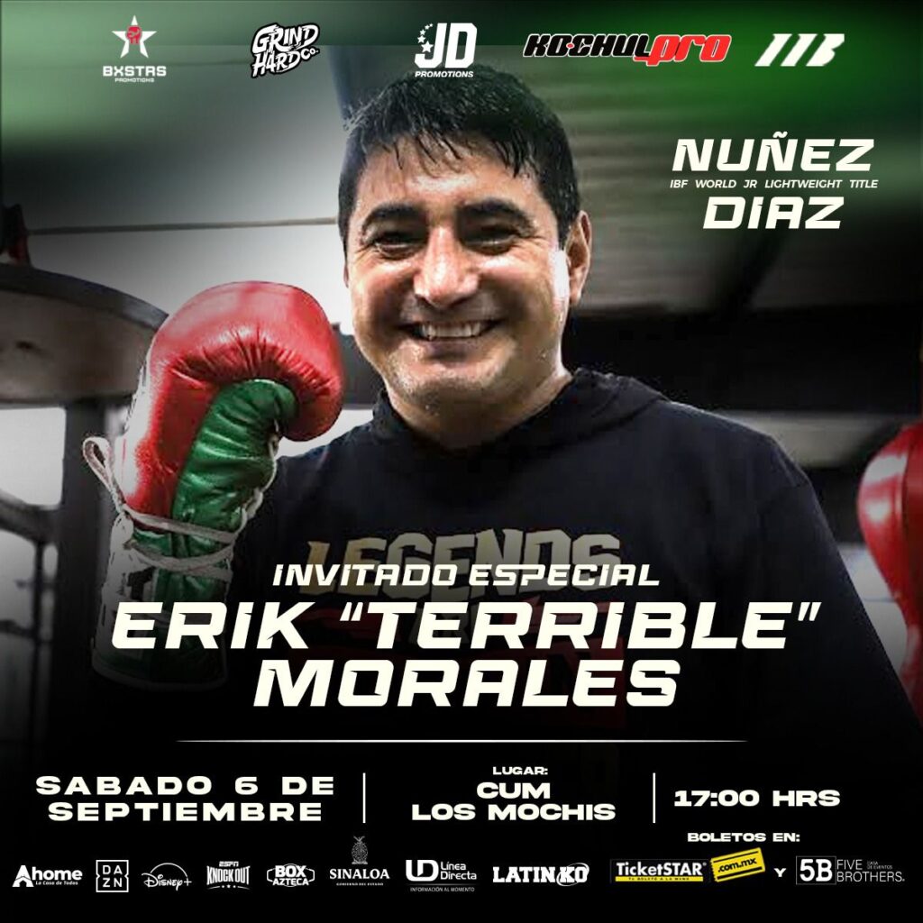El excampeón mundial tijuanense, Erik Terrible Morales, invitado a la función del 6 de septiembre en Los Mochis
