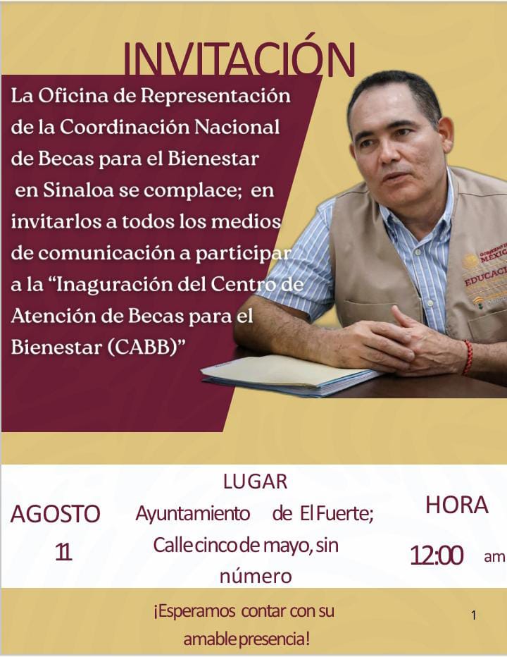 Inaugurarán este lunes Centros de Atención de Becas para el Bienestar en El Fuerte y Choix