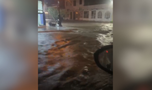 Calles de El Fuerte inundadas tras la fuerte tormenta