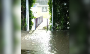 Calles de El Fuerte inundadas tras la fuerte tormenta