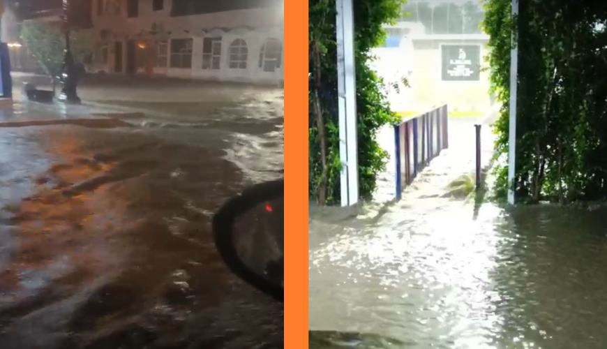 Calles de El Fuerte inundadas tras la fuerte tormenta