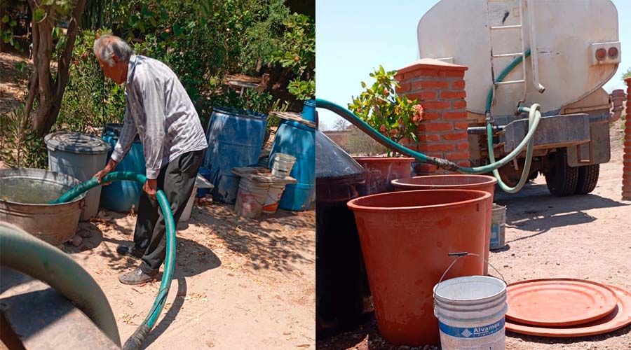 Suministro de agua con pipas en El Fuerte