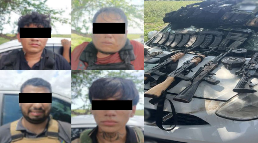 Marina detiene a cuatro civiles con armas y equipo táctico en Navolato