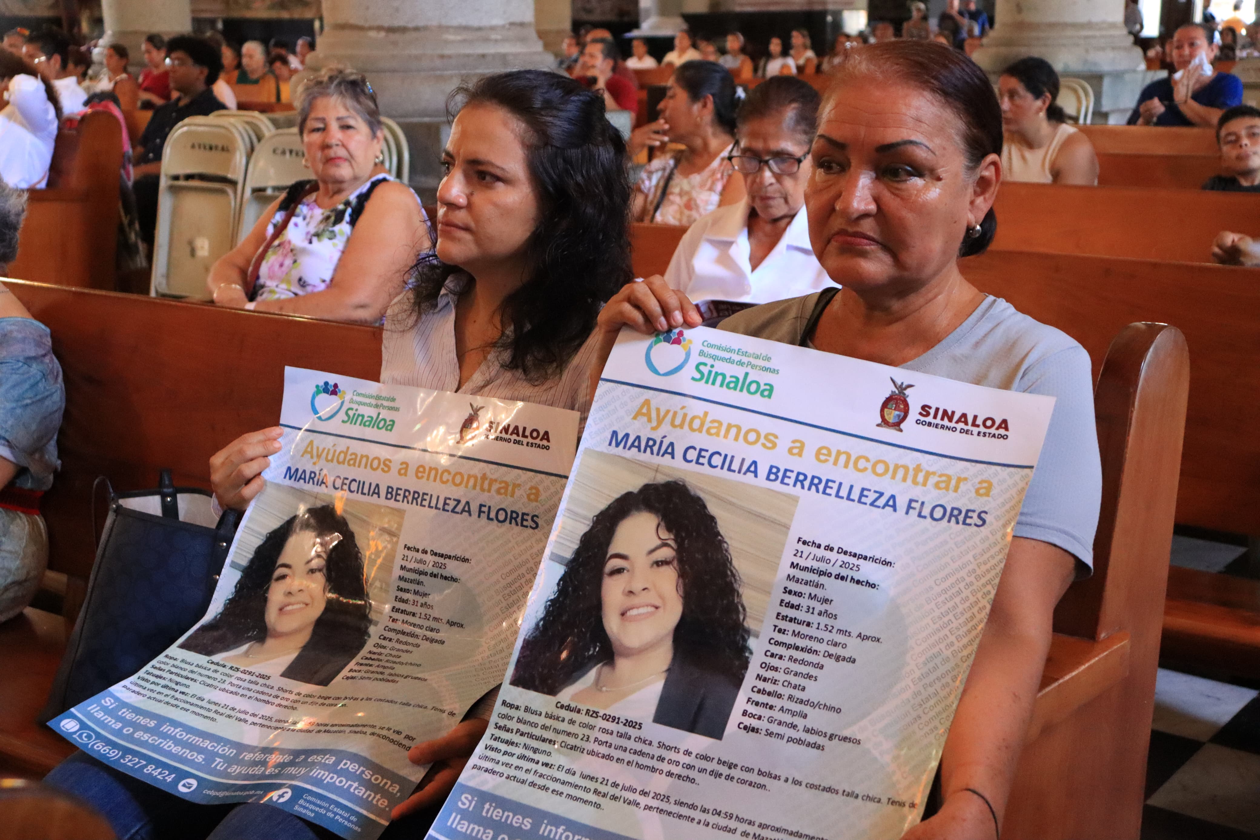 Celebración de misa en honor a los desaparecidos en Mazatlán.